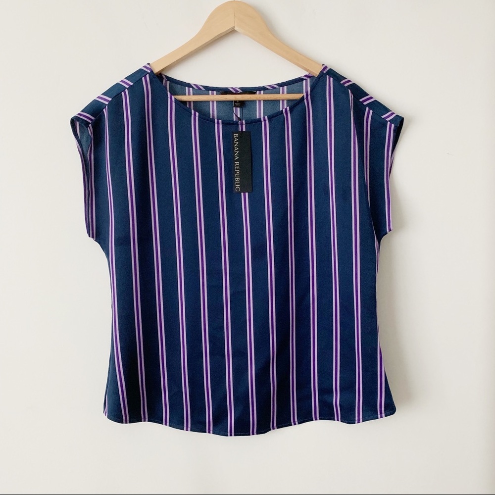 Banana Republic Box Shirt Stripes Satin